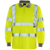 Supertouch Hi Vis Yellow/Orange Long Sleeve Bird Eye Polo Shir - I Want Workwear