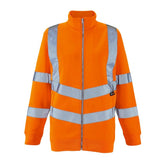 Ladies Hi Vis Orange Eshaal Zipped Sweetwhirt - I Want Workwear
