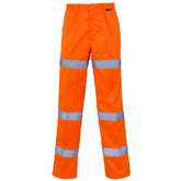Supertouch Hi Vis Orange/Yellow 3 Band Polycotton Trousers - I Want Workwear