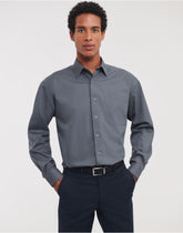 Russell Collection Men LS Classic Poplin