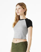 Bella Women's Micro Rib Raglan Baby Tee