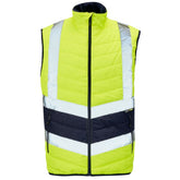 Supertouch Hi Vis Yellow 2 Tone Puffer Bodywarmer - I Want Workwear