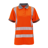 Ladies Hi Vis Orange Savannah Bird Eye Polo - I Want Workwear
