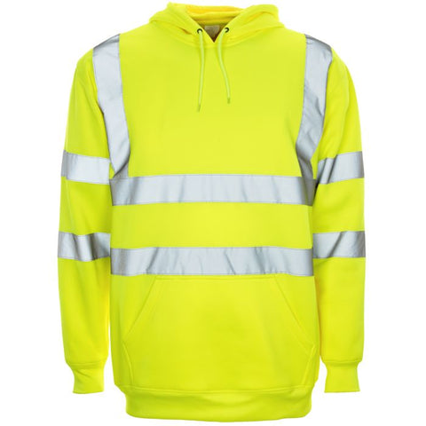 Supertouch Hi Vis Yellow Hooded Sweatshirt - I Want Workwear