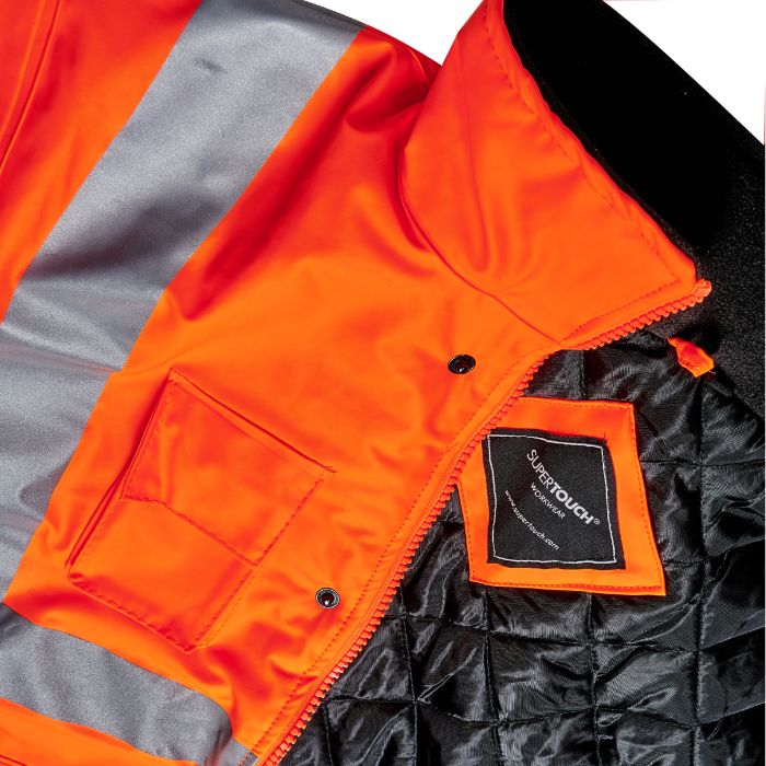 Stormflex® Hi Vis Orange PU Bomber Jacket - I Want Workwear