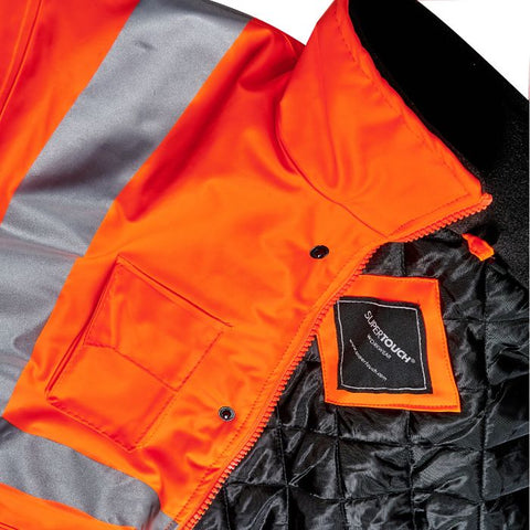 Stormflex® Hi Vis Orange PU Bomber Jacket - I Want Workwear