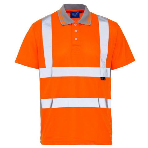 Supertouch Hi Vis Yellow/Orange Bird Eye Polo Shirt - I Want Workwear