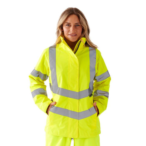 Ladies Hi Vis Yellow Sophia Lightweight Jacket - I Want Workwear