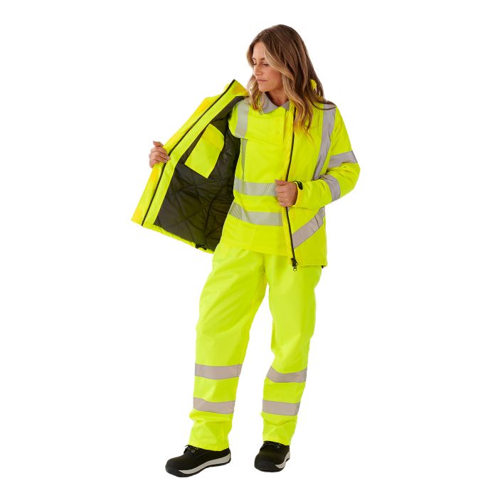 Ladies Hi Vis Yellow Kamela Padded Jacket - I Want Workwear