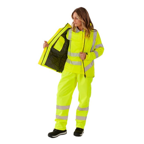 Ladies Hi Vis Yellow Kamela Padded Jacket - I Want Workwear