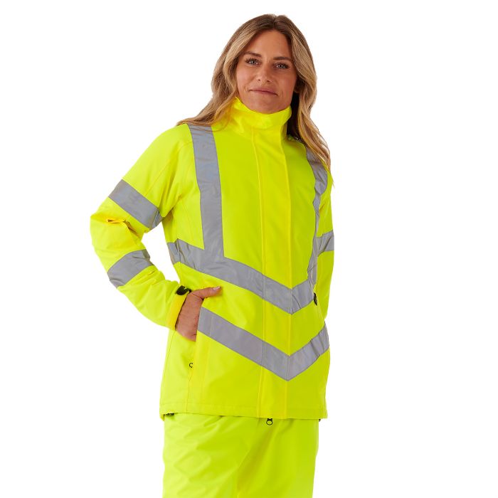 Ladies Hi Vis Yellow Kamela Padded Jacket - I Want Workwear
