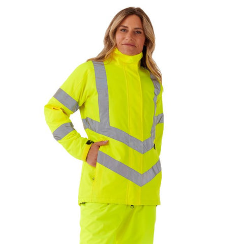 Ladies Hi Vis Yellow Kamela Padded Jacket - I Want Workwear
