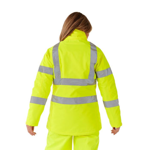 Ladies Hi Vis Yellow Kamela Padded Jacket - I Want Workwear