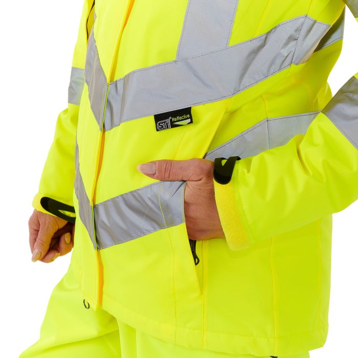 Ladies Hi Vis Yellow Kamela Padded Jacket - I Want Workwear