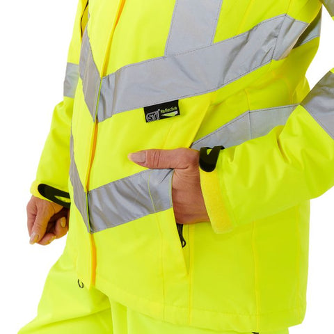 Ladies Hi Vis Yellow Kamela Padded Jacket - I Want Workwear