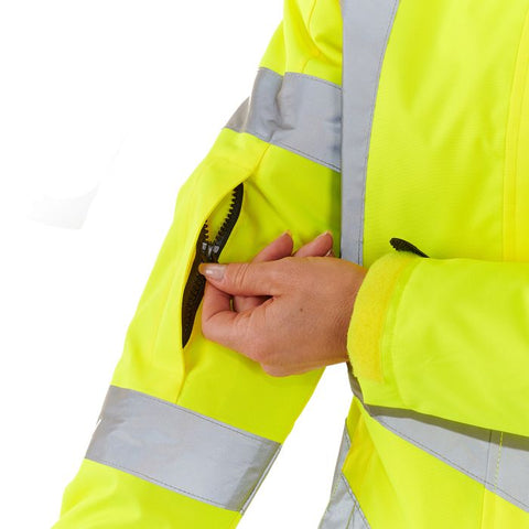 Ladies Hi Vis Yellow Kamela Padded Jacket - I Want Workwear