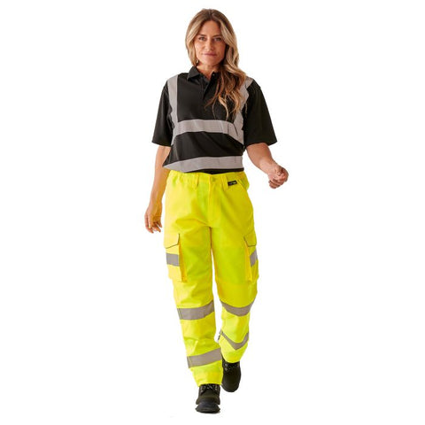 Ladies Hi Vis Yellow Hana Combat Trouser - I Want Workwear