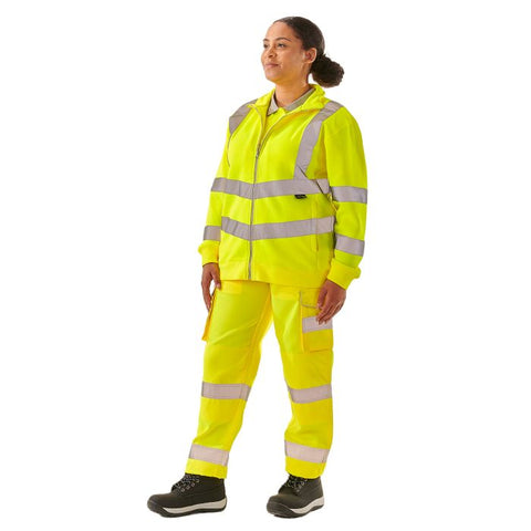 Ladies Hi Vis Yellow Eshaal Zipped Sweatshirt - I Want Workwear