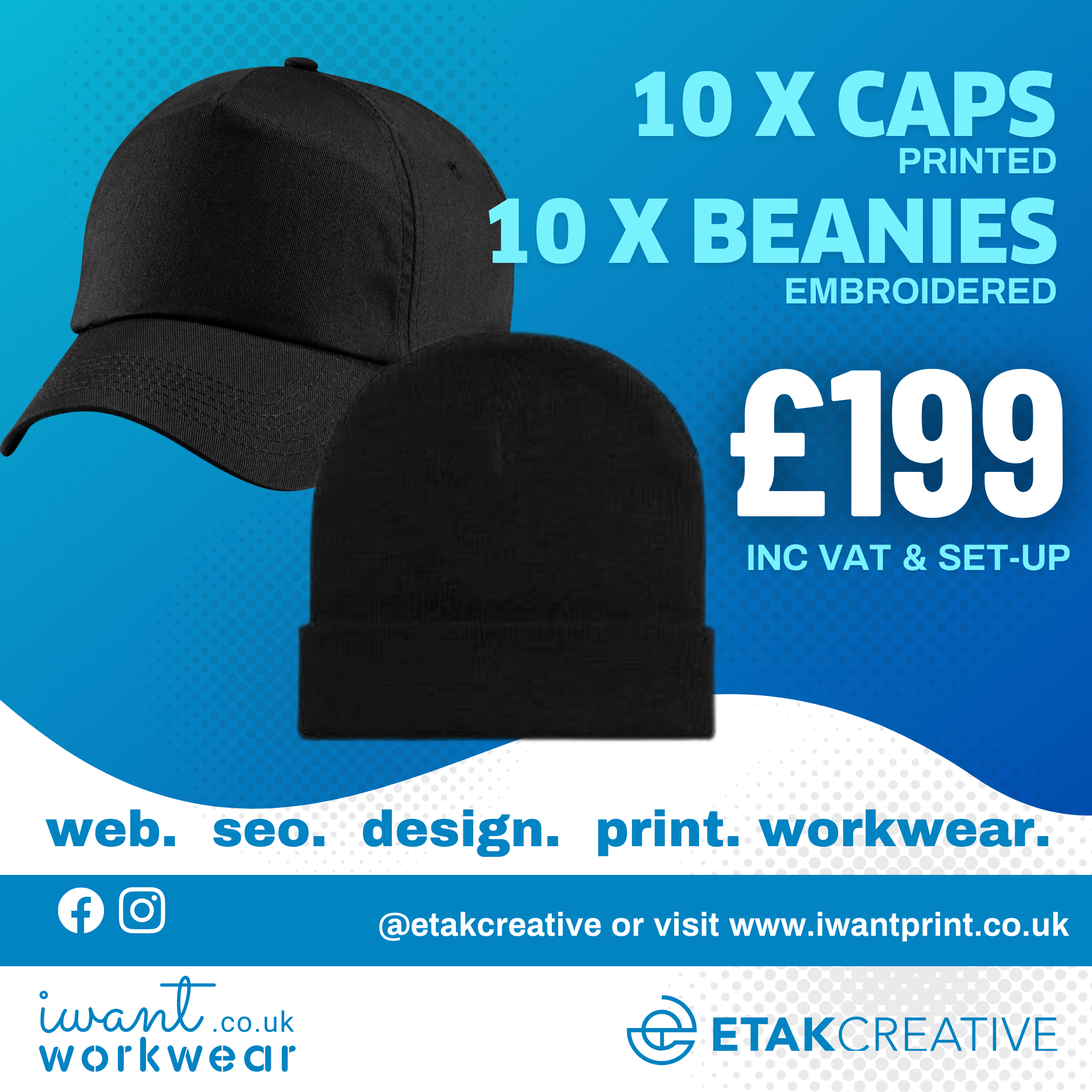 Branded Hat & Cap Bundle - I Want Workwear