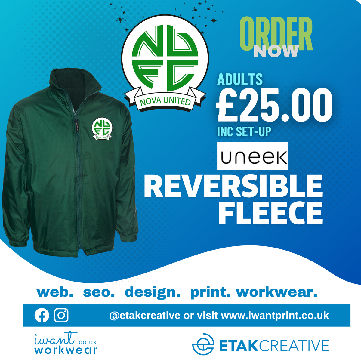 Nova United Reversible Fleece - Adults - I Want Workwear