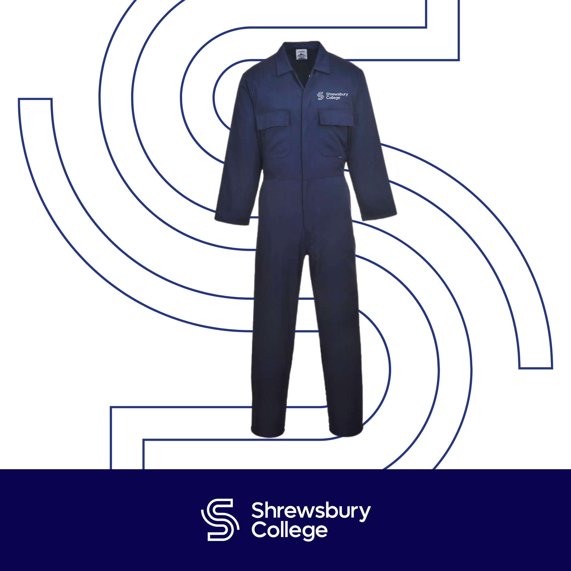 Shrewsbury College Coveralls - Navy - I Want Workwear