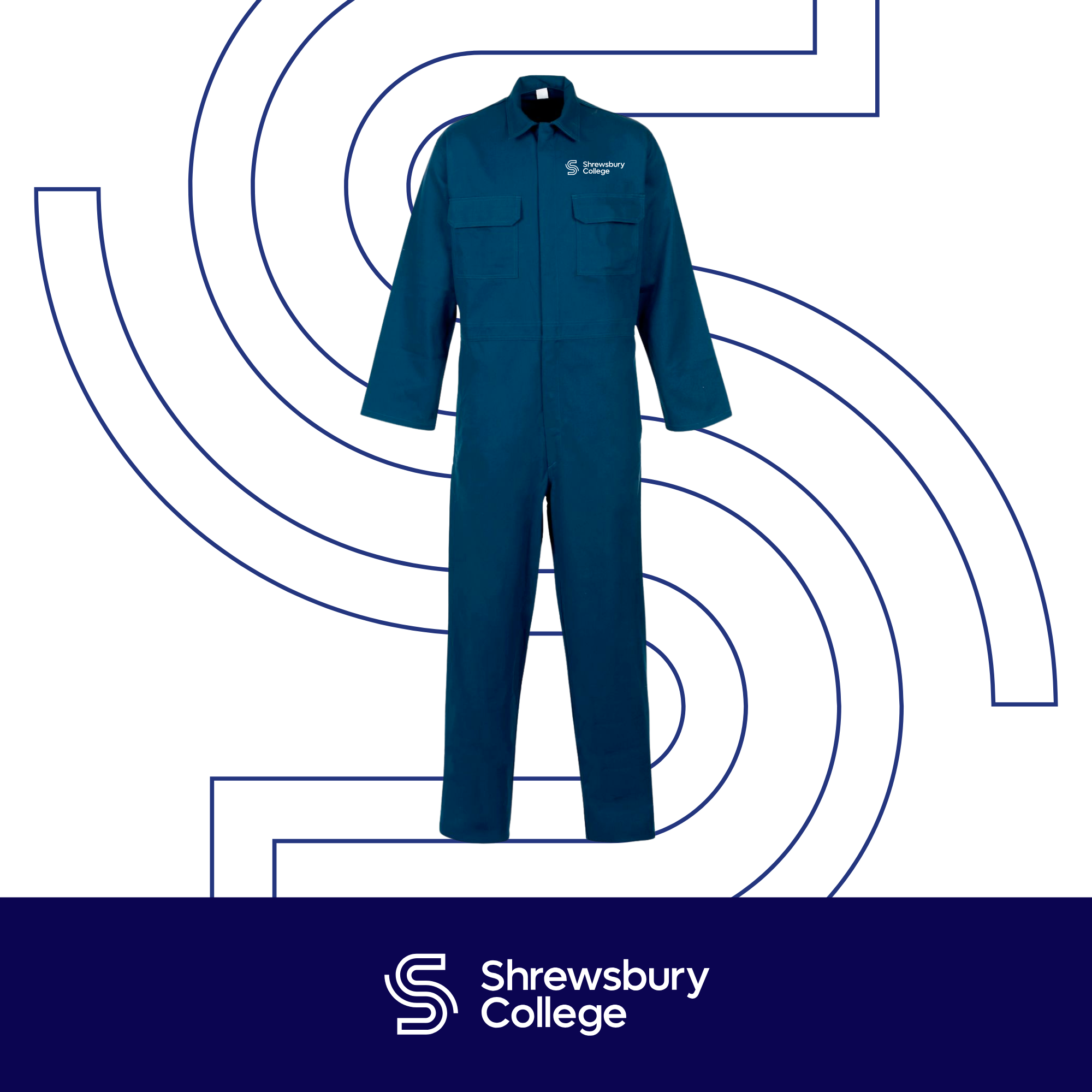 Shrewsbury College Flame Resistant Welding Coveralls - Navy - I Want Workwear