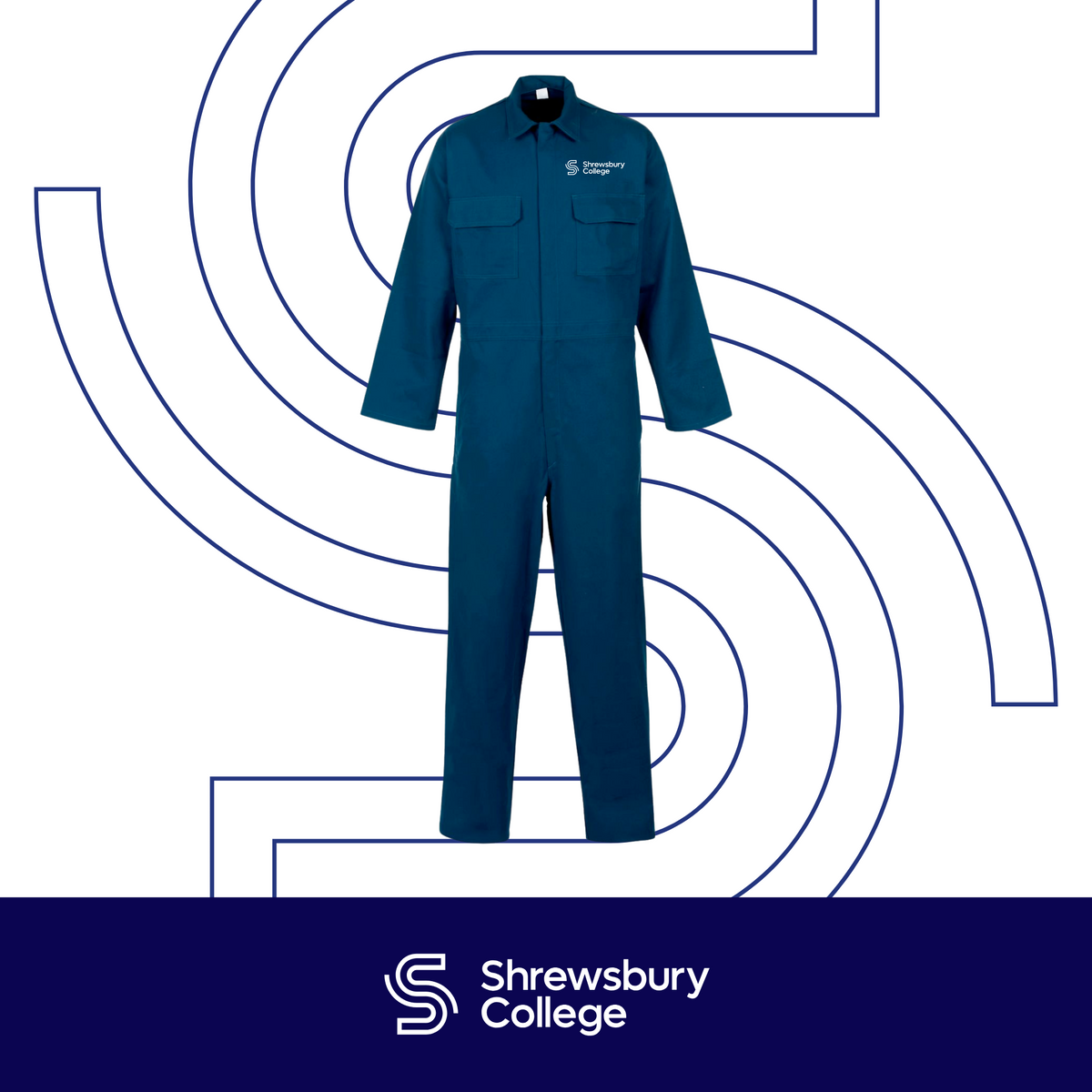 Shrewsbury College Flame Resistant Welding Coveralls - Navy - I Want Workwear