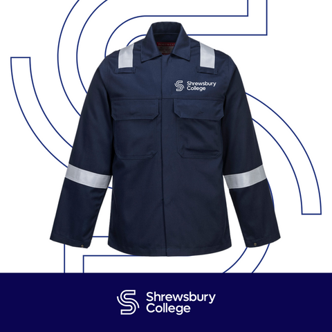 Shrewsbury College Flame Resistant Welding Jacket - Navy - I Want Workwear