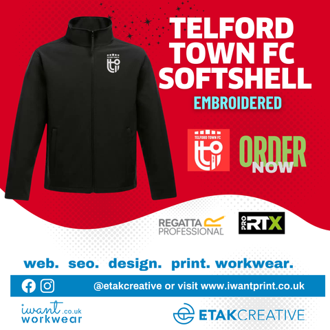 Telford Town FC Softshell - I Want Workwear