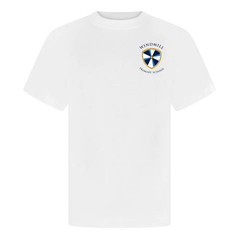 Windmill Primary School White PE Top