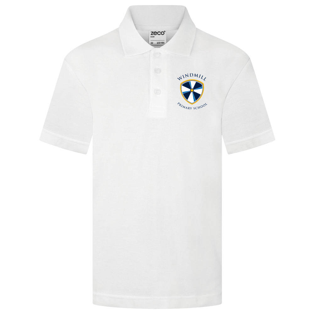 Windmill Primary School White Polo