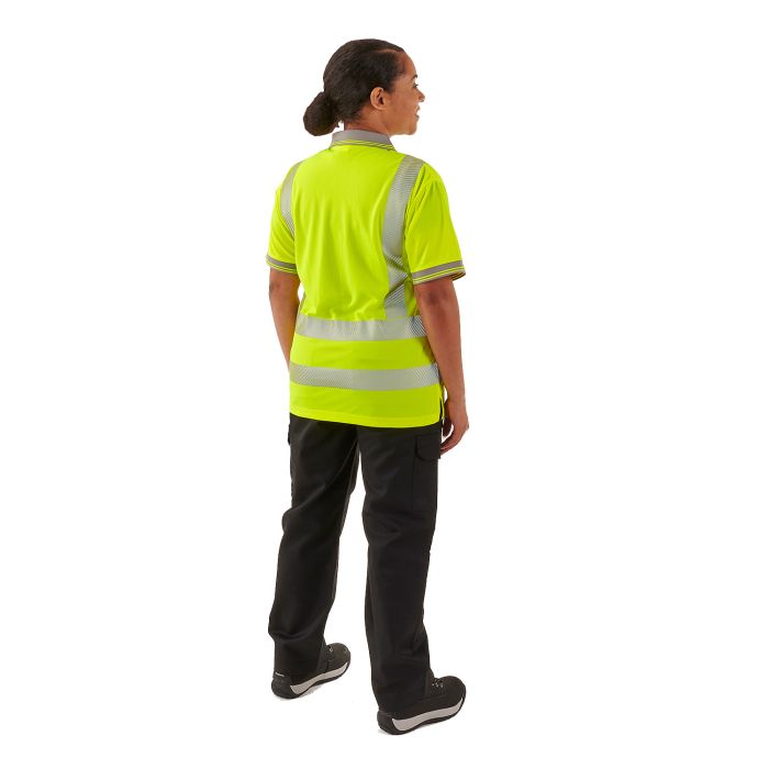 Ladies Hi Vis Yellow Savannah Bird Eye Polo - I Want Workwear