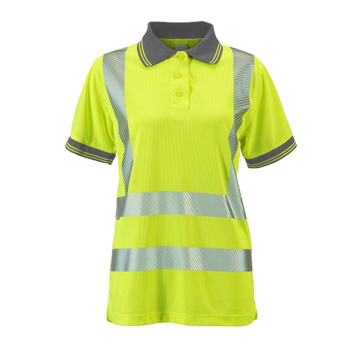 Ladies Hi Vis Yellow Savannah Bird Eye Polo - I Want Workwear