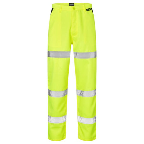Supertouch Hi Vis Orange/Yellow 3 Band Polycotton Trousers - I Want Workwear