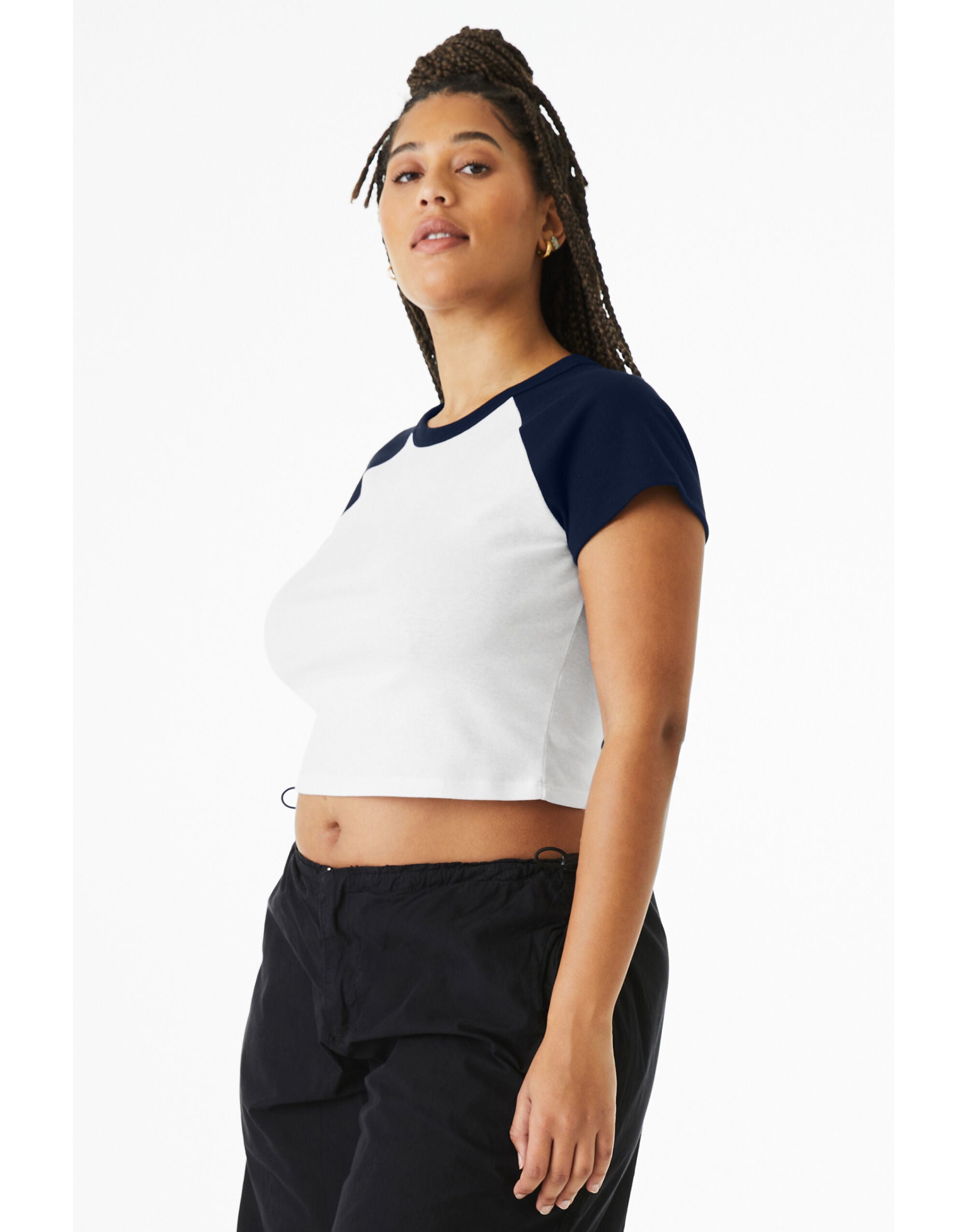 Bella Women's Micro Rib Raglan Baby Tee