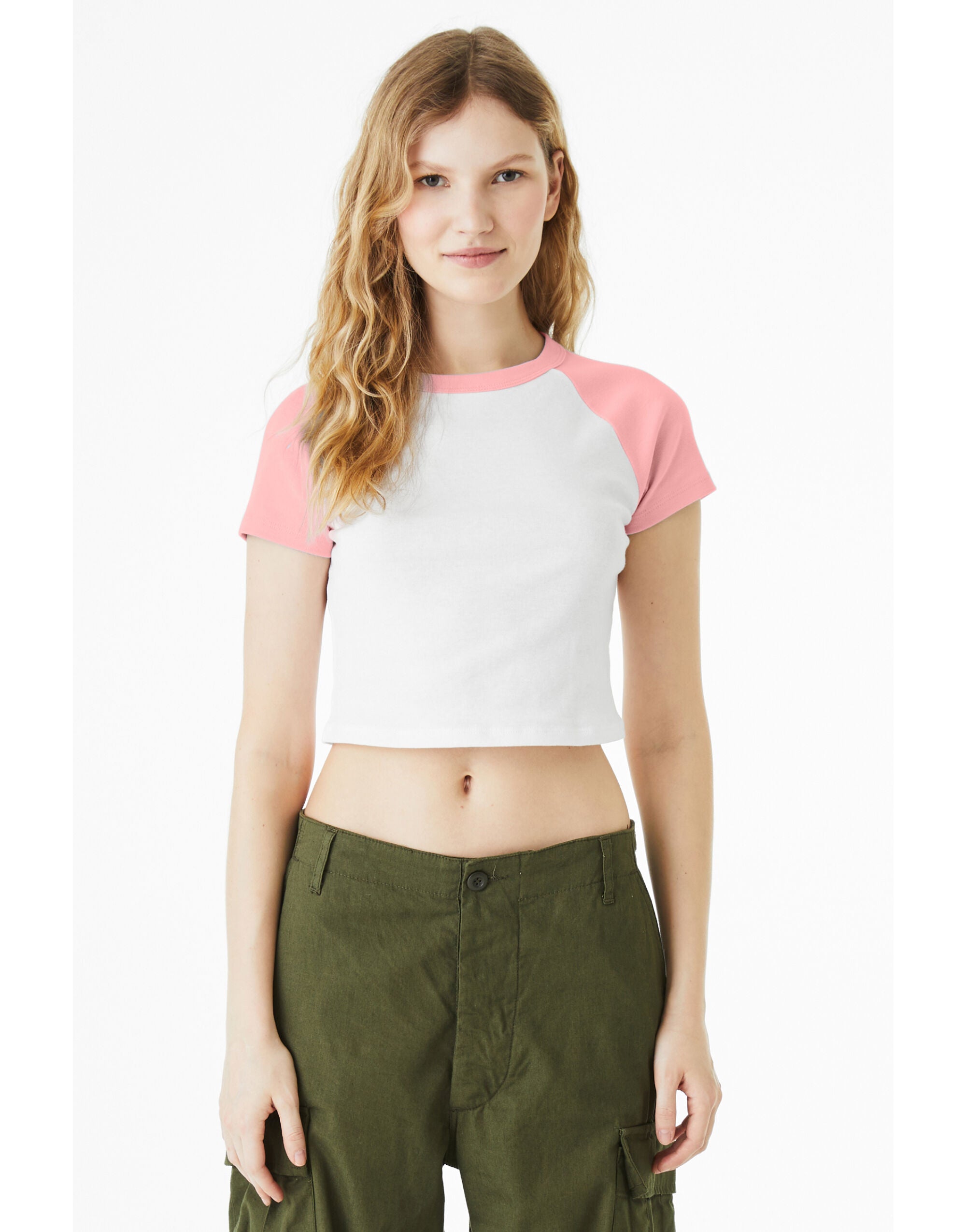 Bella Women's Micro Rib Raglan Baby Tee