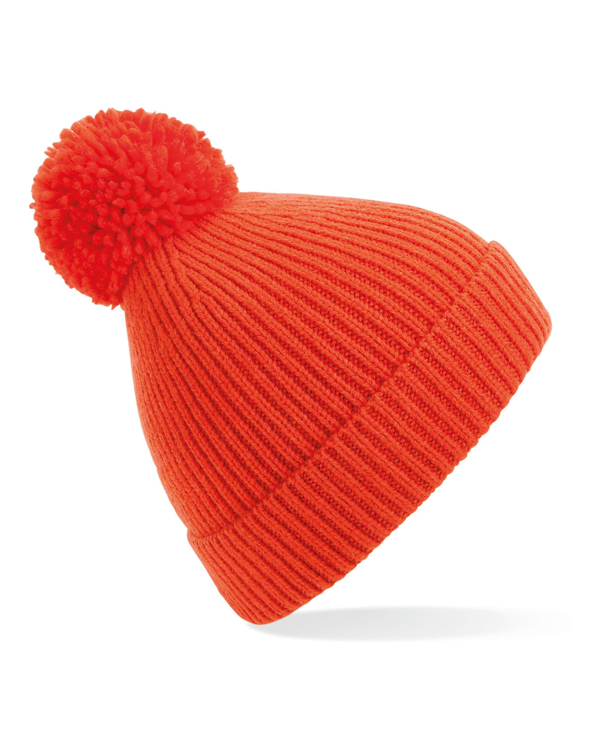 Beechfield Apres Two-Tone Pom Pom Beanie - Unisex Soft Knit Winter Hat With Shearling Band