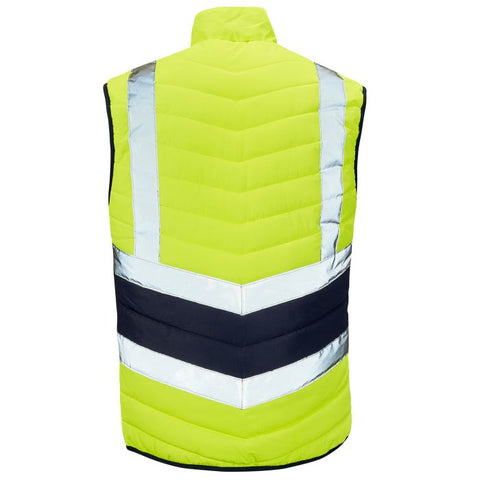 Supertouch Hi Vis Yellow 2 Tone Puffer Bodywarmer - I Want Workwear