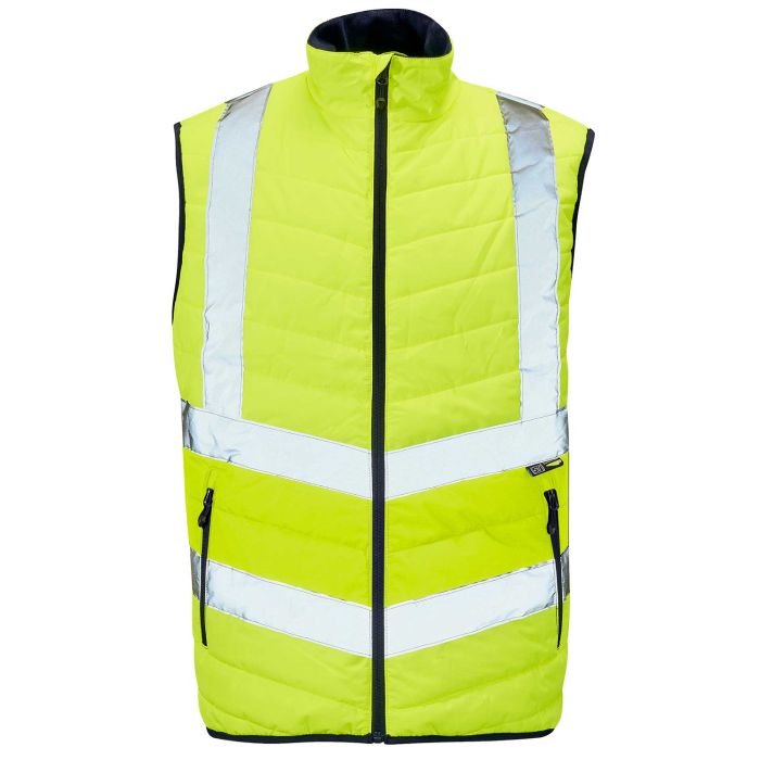 SuperTouch Hi Vis Yellow Puffer Bodywarmer - I Want Workwear