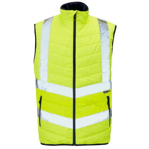 SuperTouch Hi Vis Yellow Puffer Bodywarmer - I Want Workwear