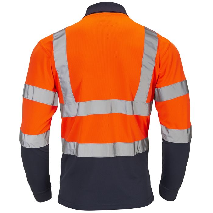 Supertouch Hi-Vis 2 Tone Orange Long Sleeve Polo Shirt - I Want Workwear