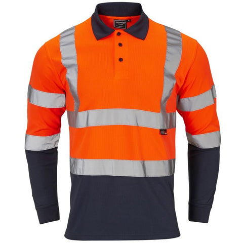 Supertouch Hi-Vis 2 Tone Orange Long Sleeve Polo Shirt - I Want Workwear