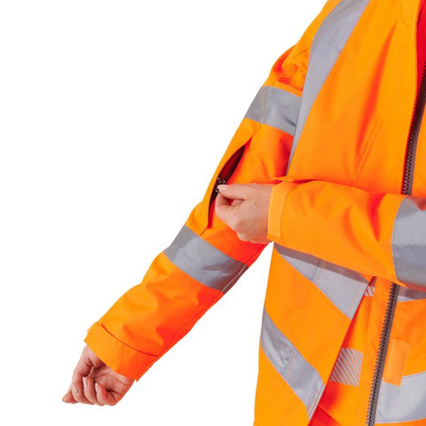 Ladies Hi Vis Orange Kamela Padded Jacket - I Want Workwear