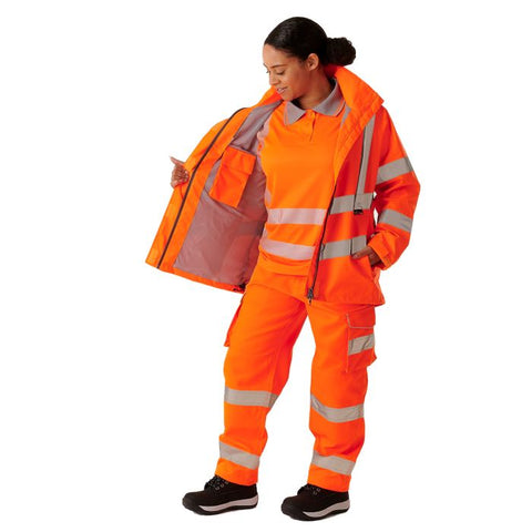Ladies Hi Vis Orange Sophia Lightweight Jacket - I Want Workwear