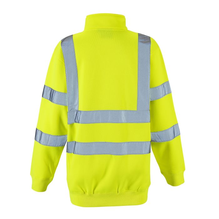 Ladies Hi Vis Yellow Eshaal Zipped Sweatshirt - I Want Workwear