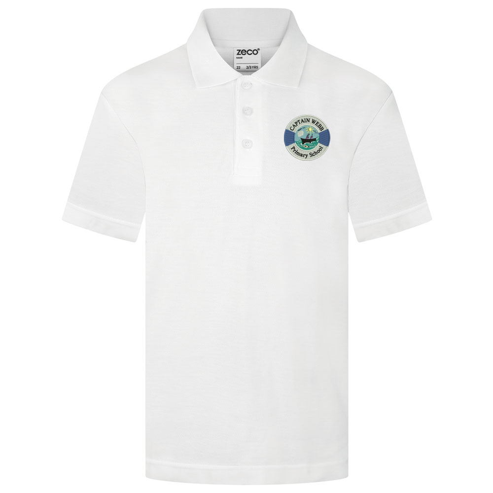 Captain Webb School White Polo - I Want Workwear