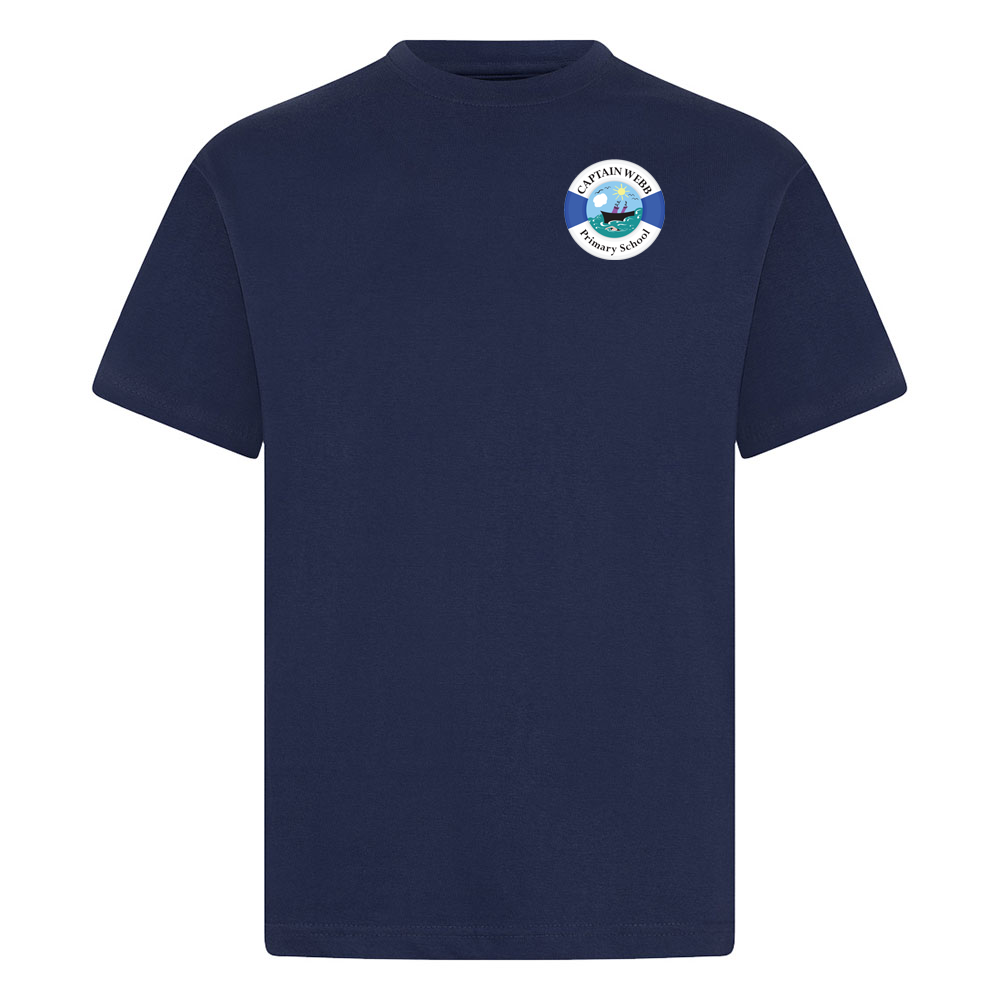 Captain Webb School Navy PE Shirt - Childs - I Want Workwear