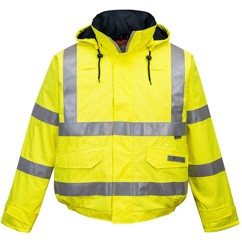 Bizflame Rain Hi-Vis Antistatic FR Bomber Jacket - S773 - I Want Workwear